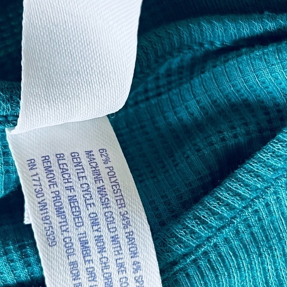 STARS Above Women's Turquoise Teal Blue Textured Knit Pajama Shorts 2pc Set - Picture 5 of 6